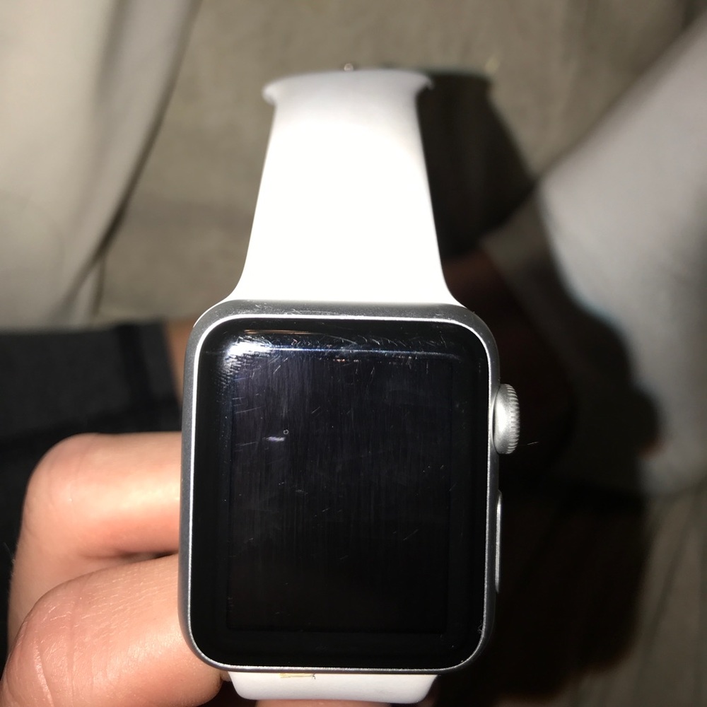 White series 1 38 inch Apple Watch